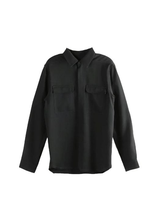 Rick Owens Black Flap-Pockets Shirt for men