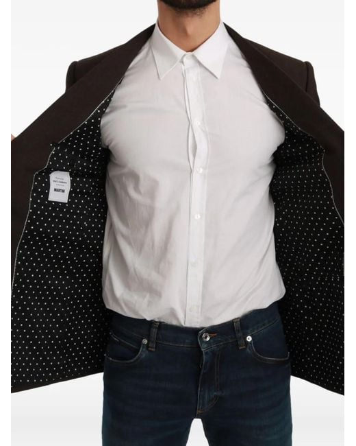 Dolce & Gabbana Black Peaked-Lapel Single-Breasted Blazer for men