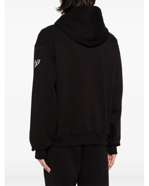 Neil Barrett Black Minimalist Bolts Appliqué-Detail Hoodie for men