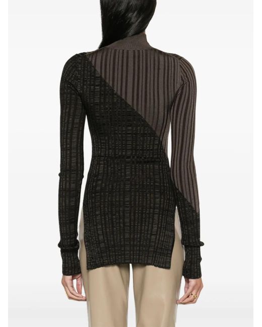 Nanushka Black Zareen High-Neck Ribbed Jumper