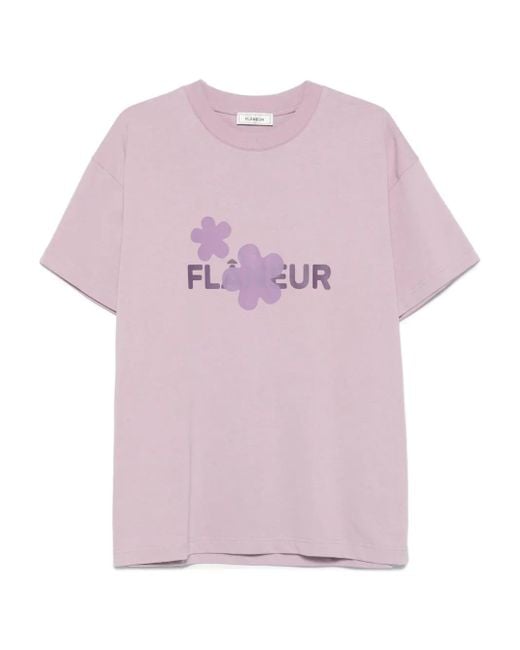 flâneur Pink Logo-Print Cotton T-Shirt for men