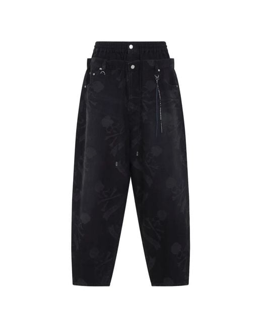 MASTERMIND WORLD Blue Skull-Print Jeans for men
