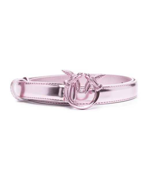 Pinko Pink Love Berry Leather Belt