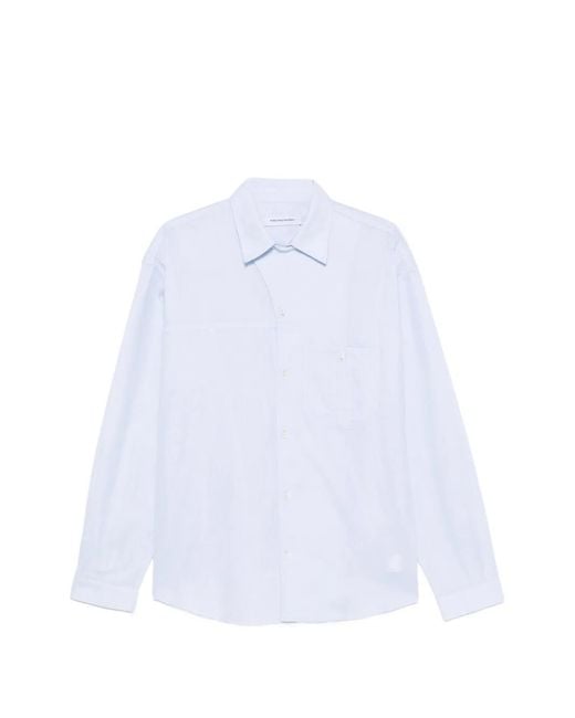 Kiko Kostadinov White Asymmetric-Front Pocket-Detail Shirt for men