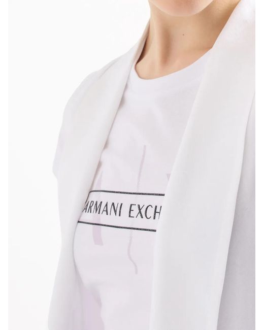 ARMANI EXCHANGE White Shawl-Lapel Open-Front Waistcoat