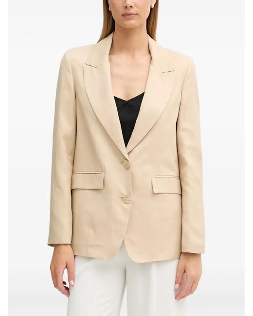 GAUDI Natural Peak-Lapels Single-Breasted Blazer