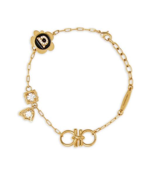Ferragamo Metallic Gancini Charm Bracelet
