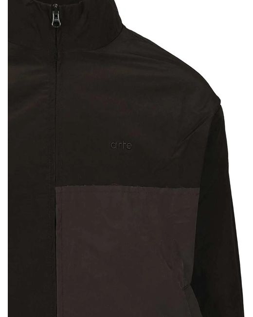 Arte' Black Zip-Up Jacket for men