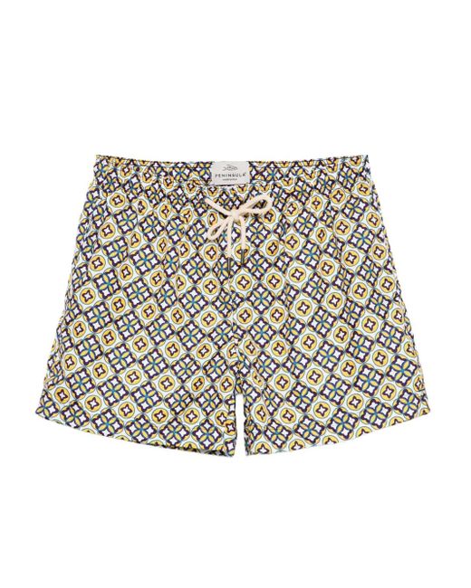 Short De Bain À Motif Géométrique Peninsula pour homme en coloris White