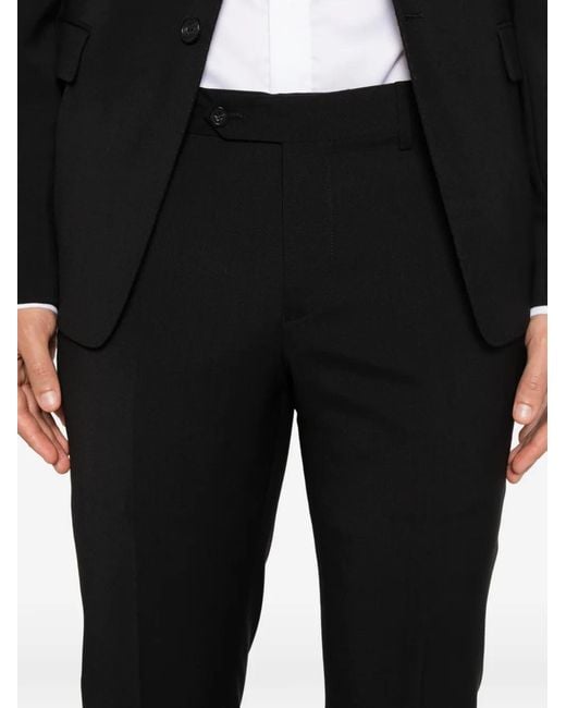 Emporio Armani Black Notched-Lapel Two-Button Suit for men