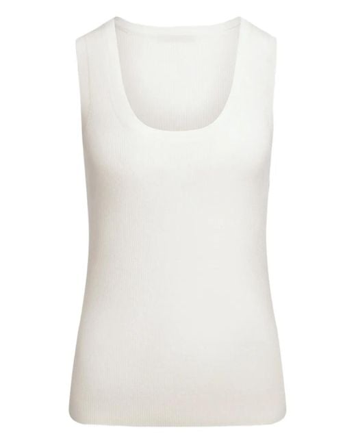 12 STOREEZ White Ribbed Tank Top