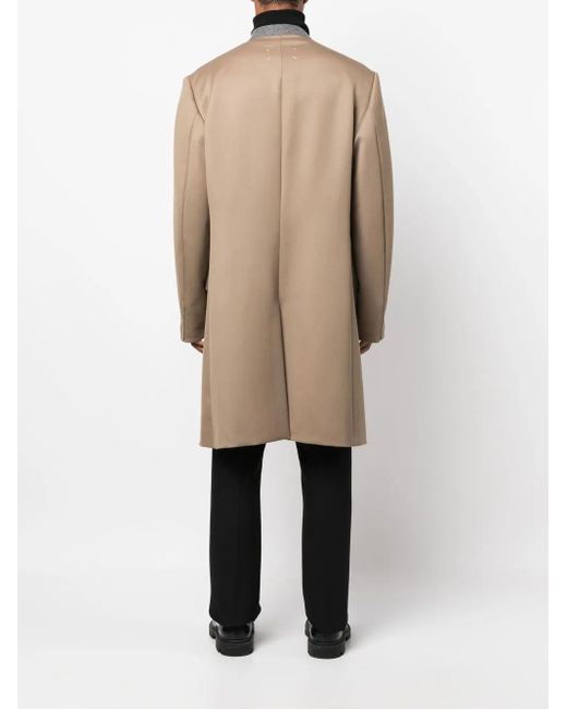 Maison Margiela Natural Single Breasted Wool Coat for men