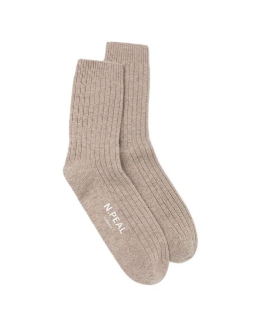 N.Peal Cashmere Gray House Socks for men