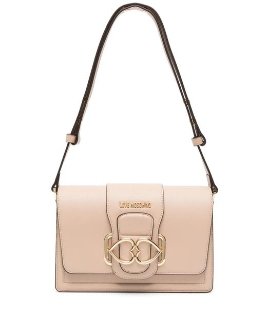 Love Moschino Pink Heart-plaque Shoulder Bag