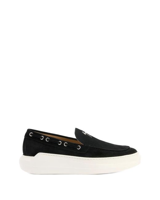 Giuseppe Zanotti Black Conley String Signature Metal Detail Loafers for men