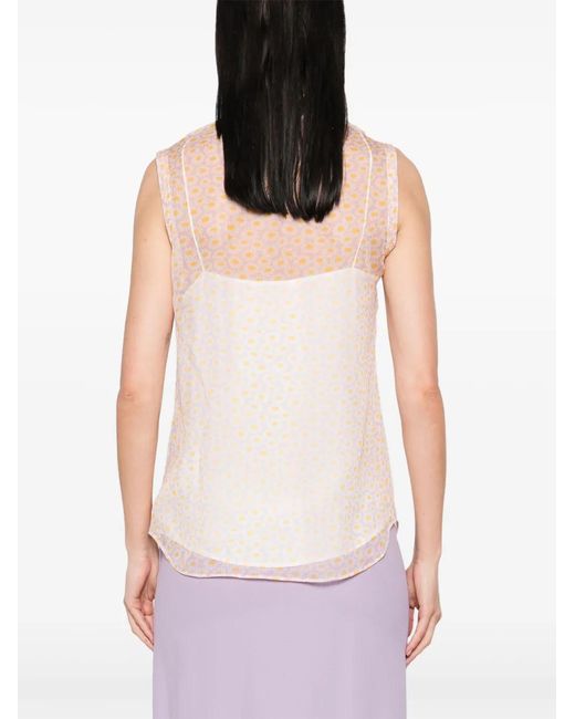Gucci White Printed Silk Top