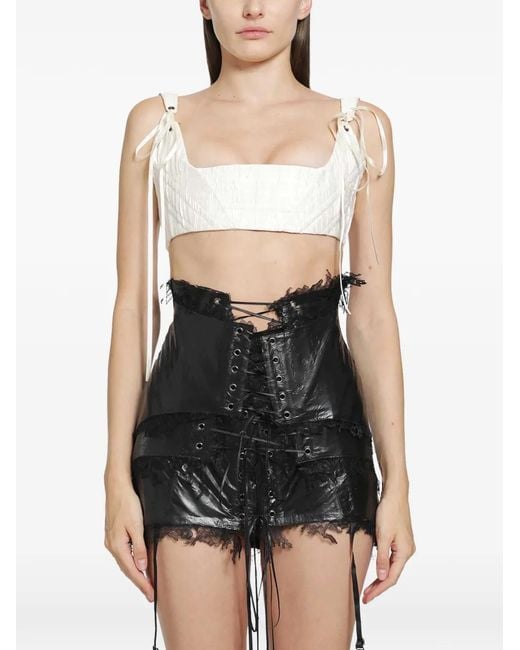 DREAMING ELI Black Courtesan Quilted Silk Bra