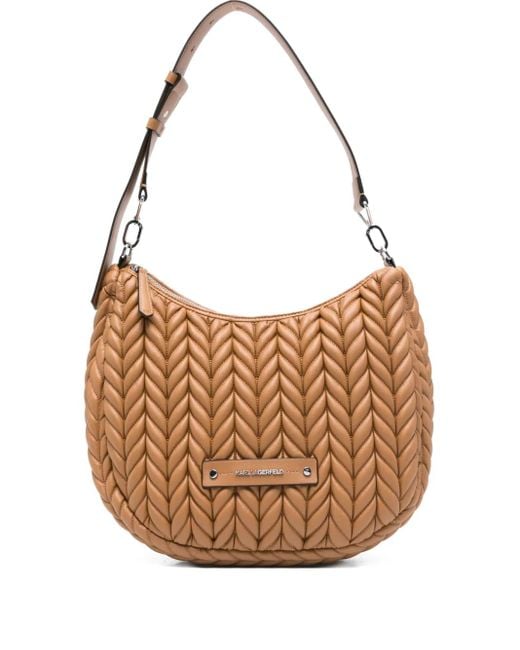 Sac Porté Épaule À Design Matelassé Karl Lagerfeld en coloris Brown