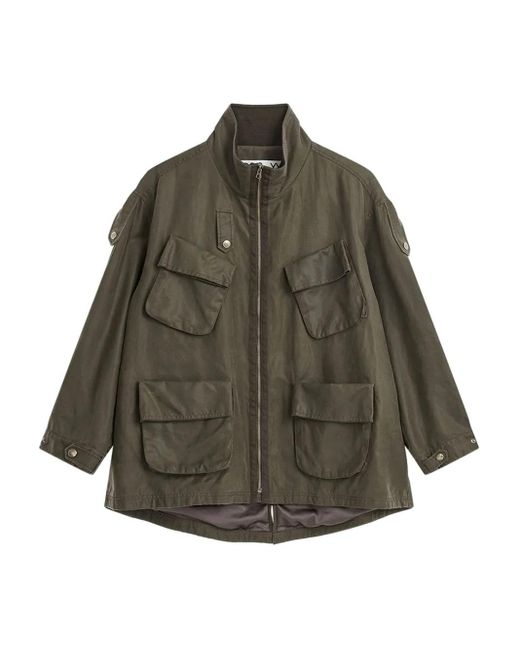 OPEN YY Green Multi-Pocket Utility Coat