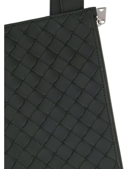Bottega Veneta Black Intrecciato Leather Shoulder Bag for men