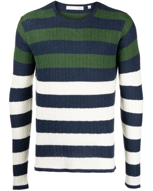 Private Stock Green The Montmartre Striped Jumper for men