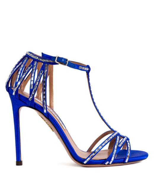 Aquazzura Blue 110Mm Forever More Sandals