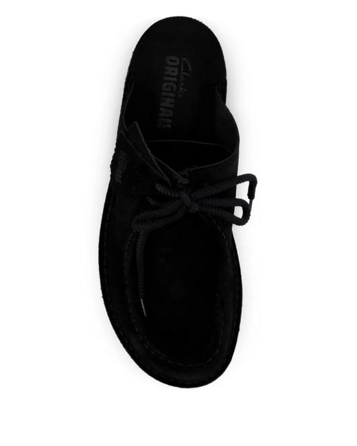 Clarks Black Leather Slides for men