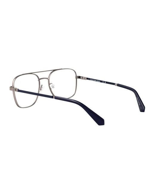 Calvin Klein Gray Rectangle-Frames Glasses for men