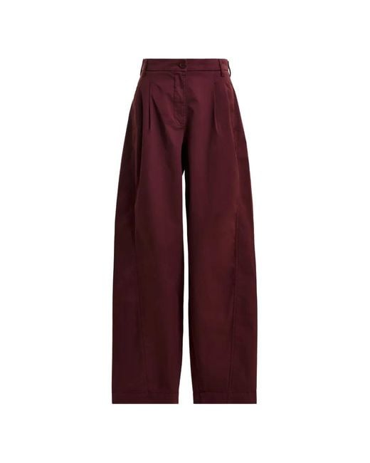 Essentiel Antwerp Purple Twisted-Seam Pleated Trousers