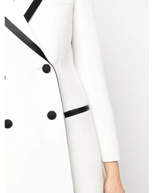 Philipp Plein Blazer Met Contrasterende Afwerking in het White