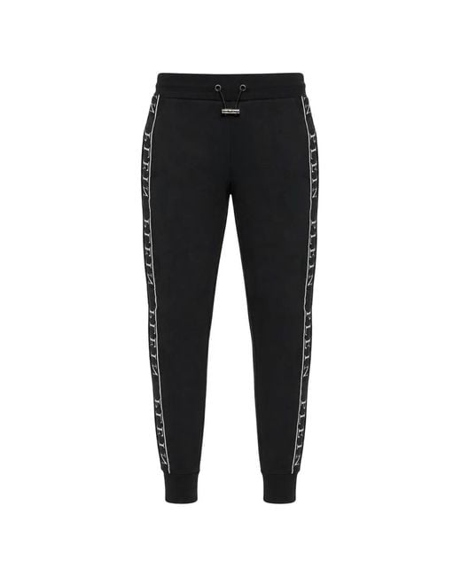 Philipp Plein Black Jogging Trousers Plein Tape for men