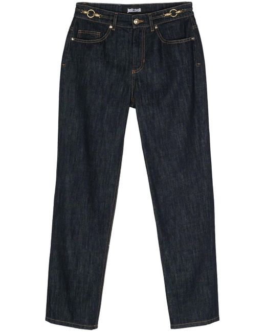 Just Cavalli Blue Cotton Denim Straight-Leg Jeans