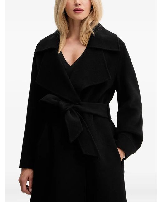 SIMONA CORSELLINI Black Wool Belted Coat