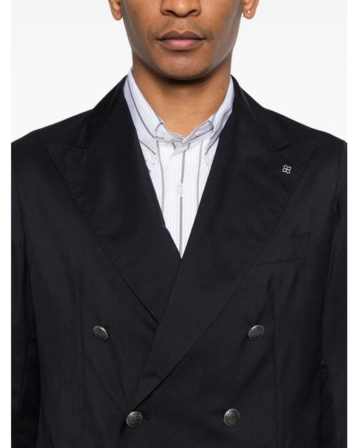 Tagliatore Blue Double-Breasted Jacket for men