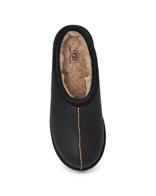 Ugg Black Tasman Leather Slippers for men