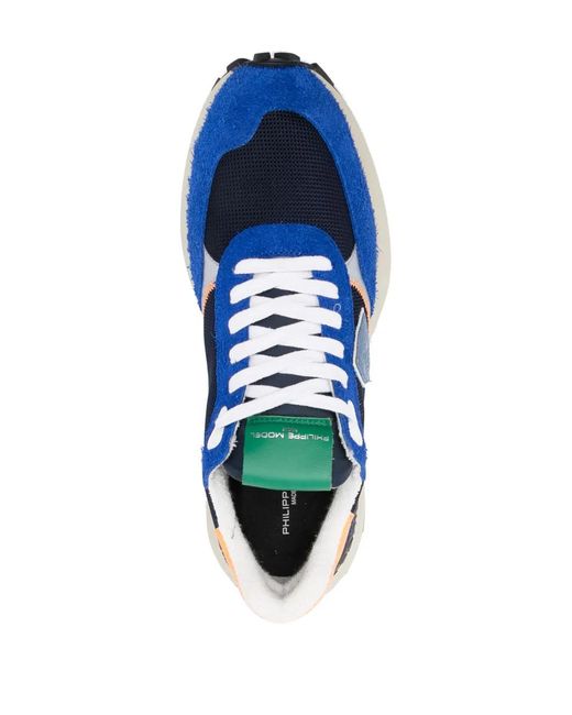 Philippe Model Blue Antibes Leather Low-Top Sneakers for men