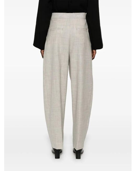Studio Nicholson White Vai Tropical Pleated Wool Trousers