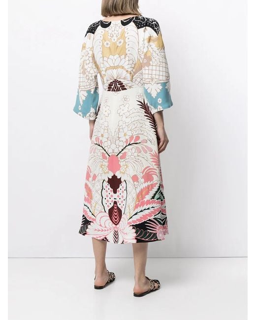 Valentino Garavani White Cady Printed Dress