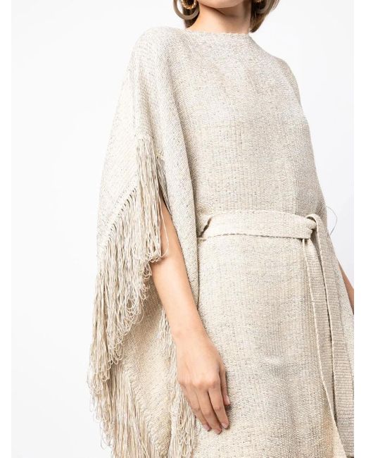 Voz White Fringed Kaftan Top