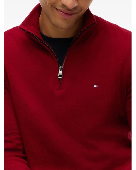 Tommy Hilfiger Quarter-Zip Logo-Embroidered Sweater for men