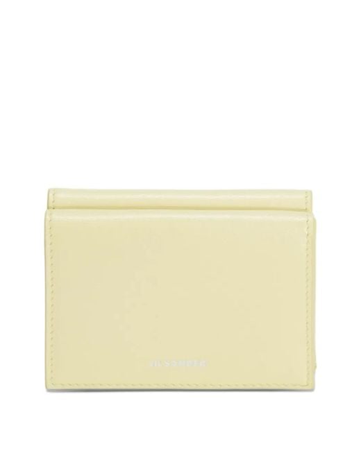 Jil Sander Natural Embossed Folded Mini Wallet
