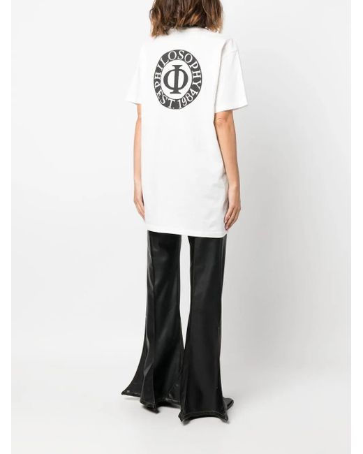 Philosophy Di Lorenzo Serafini White Logo-Print Short-Sleeve T-Shirt