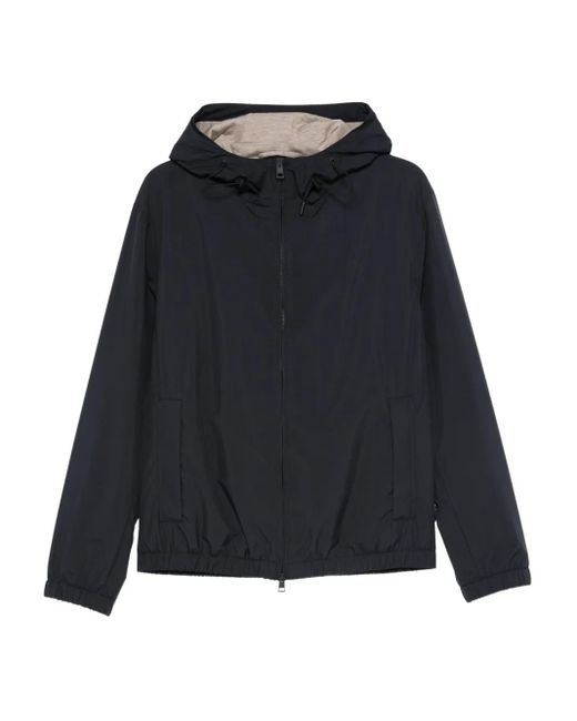 Lardini Black Drawstring Hooded Jacket for men