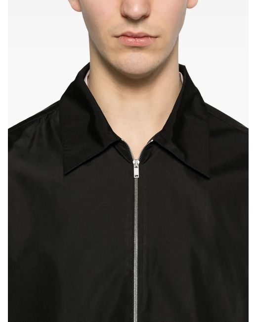 Jil Sander Black Zip-Up Shirt for men