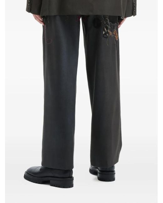 Doublet Straight Broek Met Borduurwerk in het Gray voor heren
