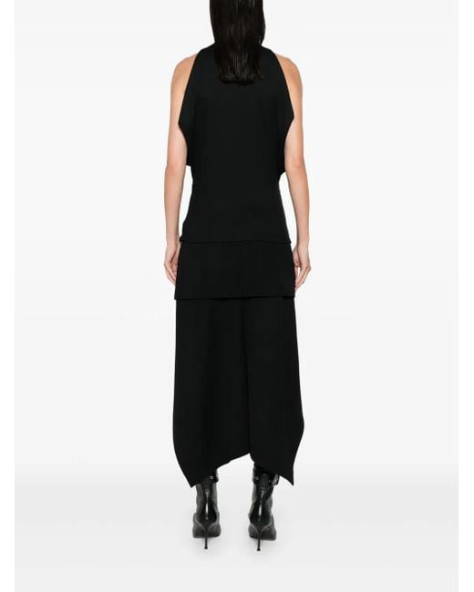 McQueen Black Draped Armhole T-Shirt