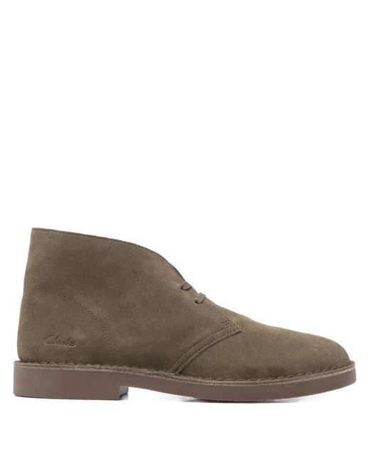 Clarks Brown Lace-Up Suede Boots for men