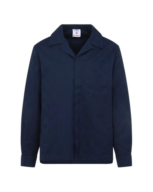 Casablanca Blue Monogram Pocket Shirt for men