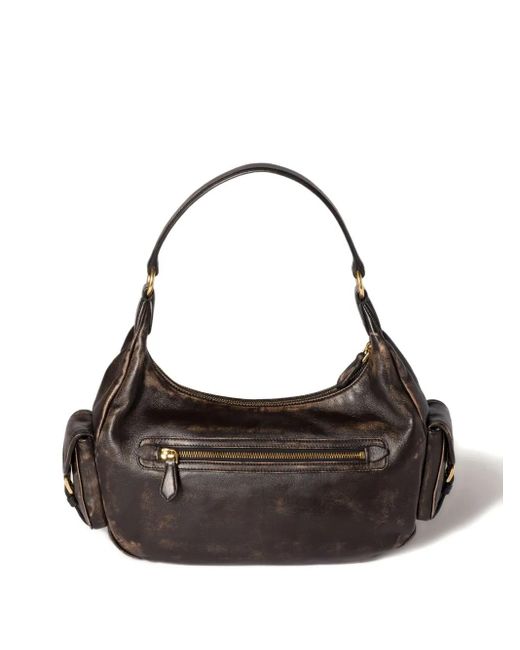 Miu Miu Black Pocket Leather Shoulder Bag