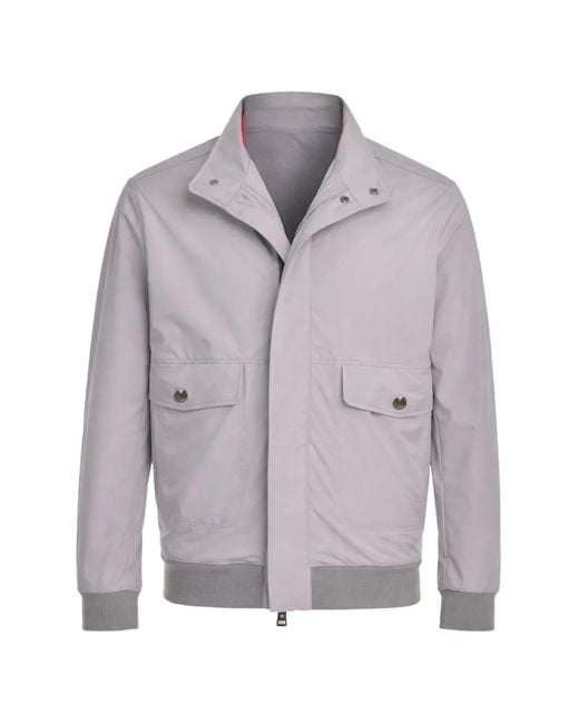 Kiton Gray Kired Bomam Flap-Pocket Bomber Jacket for men